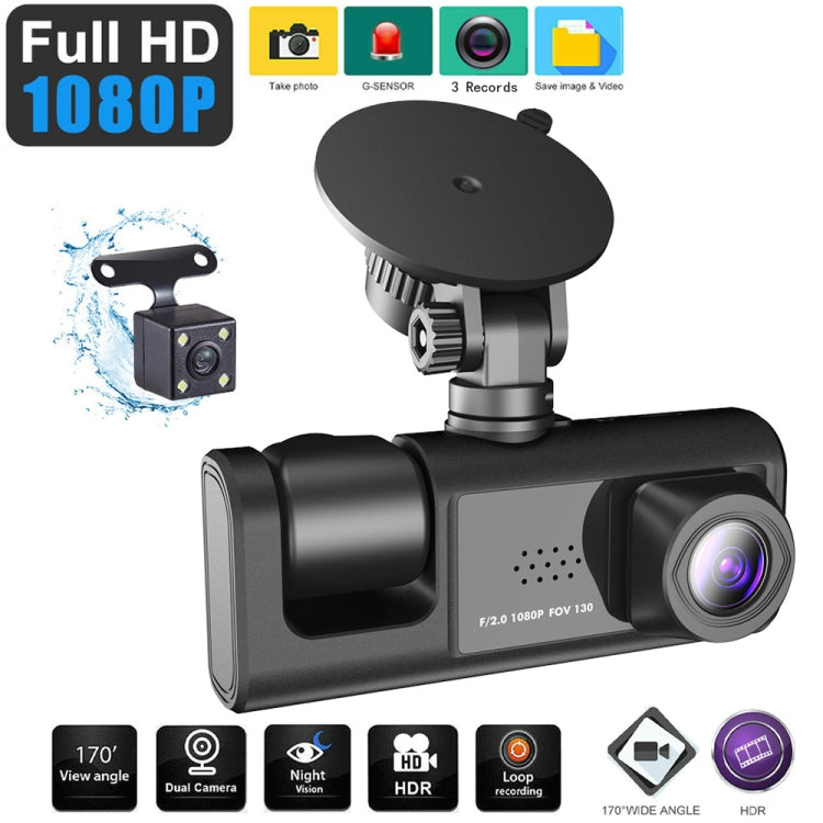 A1 3 เลนส์วิดีโอ HD Night Vision เครื่องบันทึกการขับขี่รถยนต์, A1