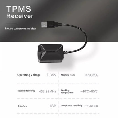 USB TPMS ระบบตรวจสอบแรงดันลมยาง Android พร้อมเซนเซอร์ภายในสำหรับเครื่องเล่นวิทยุติดรถยนต์เครื่องเล่นดีวีดี, with Internal Sensor