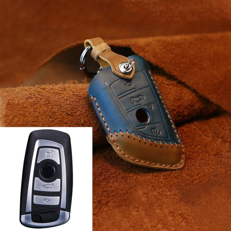 สำหรับ BMW Blade Style รถหนัง Cowhide ฝาครอบป้องกันกุญแจ, รุ่นสามปุ่ม, For BMW, Three Keys Version