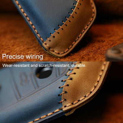 สำหรับ BMW Blade Style รถหนัง Cowhide ฝาครอบป้องกันกุญแจ, รุ่นสามปุ่ม, For BMW, Three Keys Version