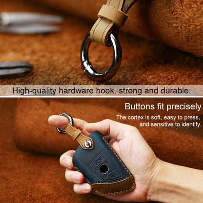สำหรับ BMW Blade Style รถหนัง Cowhide ฝาครอบป้องกันกุญแจ, รุ่นสามปุ่ม, For BMW, Three Keys Version