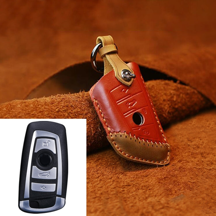 สำหรับ BMW Blade Style รถหนัง Cowhide ฝาครอบป้องกันกุญแจ, รุ่นสามปุ่ม, For BMW, Three Keys Version