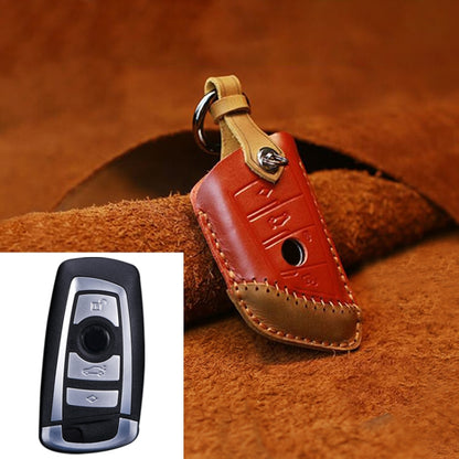 สำหรับ BMW Blade Style รถหนัง Cowhide ฝาครอบป้องกันกุญแจ, รุ่นสามปุ่ม, For BMW, Three Keys Version