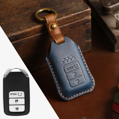 สำหรับรถฮอนด้าหนังวัวหนังกุญแจฝาครอบป้องกันเคสกุญแจรุ่นเริ่มต้นสามปุ่ม, For Honda, Three Keys Start Version, For Honda, Three Keys Version