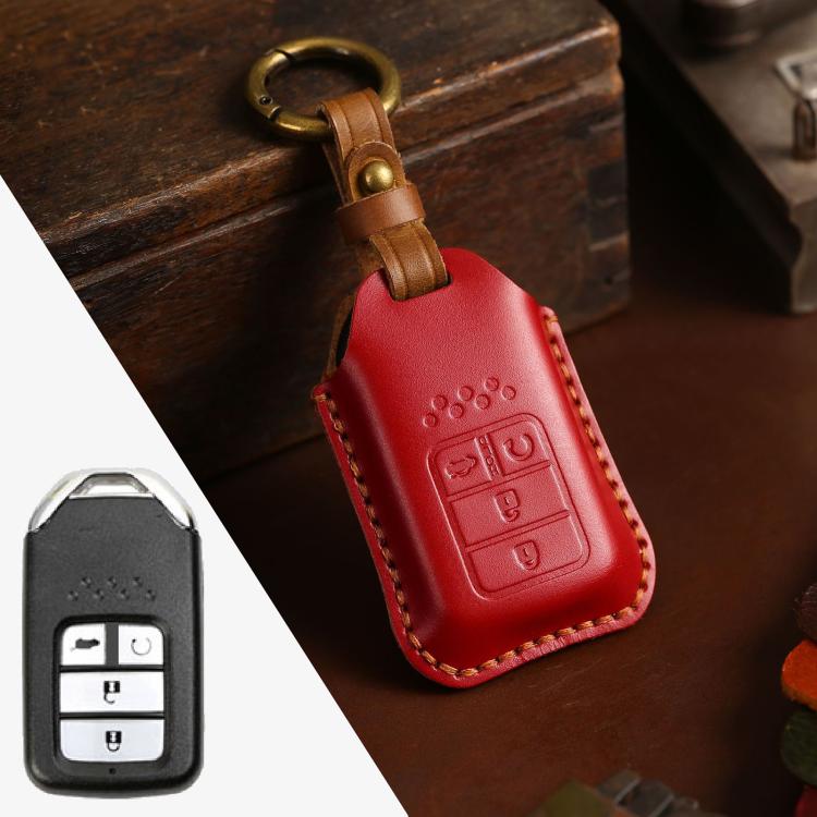 สำหรับรถฮอนด้าฝาครอบป้องกันกุญแจหนังหนังวัวรุ่นสี่ปุ่ม, For Honda , Four Keys Version, For Honda, Four Keys Version