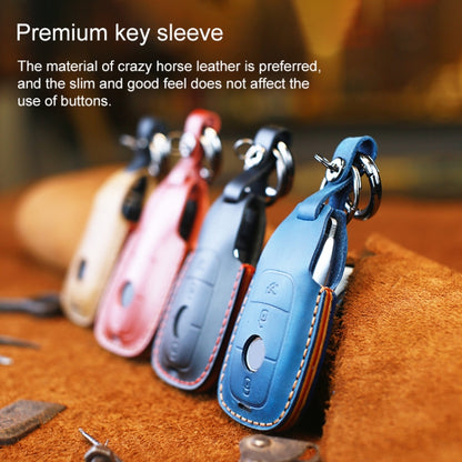 สำหรับเมอร์เซเดส-เบนซ์ขอบสีสันสไตล์รถหนังวัวหนังกุญแจฝาครอบป้องกันเคสกุญแจ, For Mercedes-Benz
