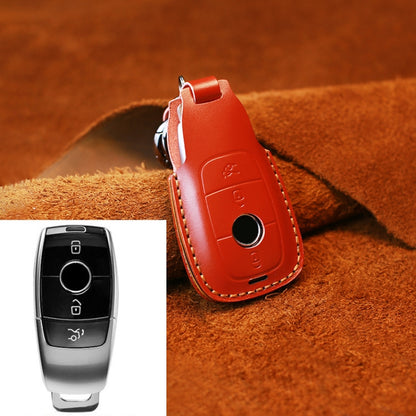 สำหรับเมอร์เซเดส-เบนซ์ขอบสีสันสไตล์รถหนังวัวหนังกุญแจฝาครอบป้องกันเคสกุญแจ, For Mercedes-Benz