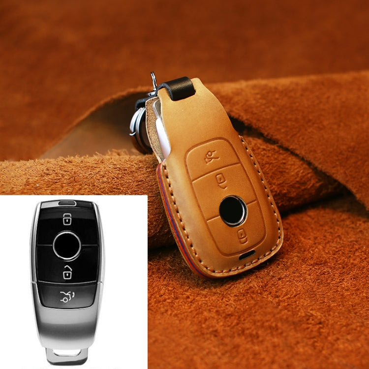 สำหรับเมอร์เซเดส-เบนซ์ขอบสีสันสไตล์รถหนังวัวหนังกุญแจฝาครอบป้องกันเคสกุญแจ, For Mercedes-Benz