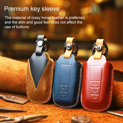 สำหรับรถโตโยต้าฝาครอบป้องกันกุญแจหนังหนังวัวรุ่นสามปุ่ม, For Toyota, Three Keys Version