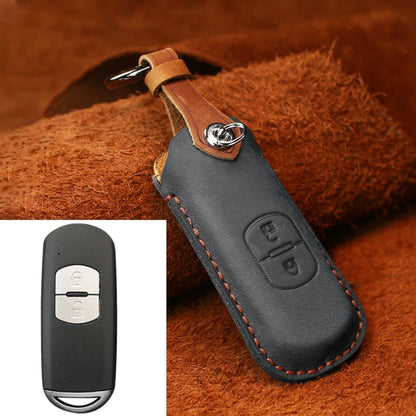 สำหรับมาสด้าเก่าสไตล์HallmoรถCowhideหนังป้องกันCover Key Case,2 ปุ่มรุ่น, Two Keys Version, For Mazda Old Style, For Mazda, For Mazda Old Style, Two Keys Version