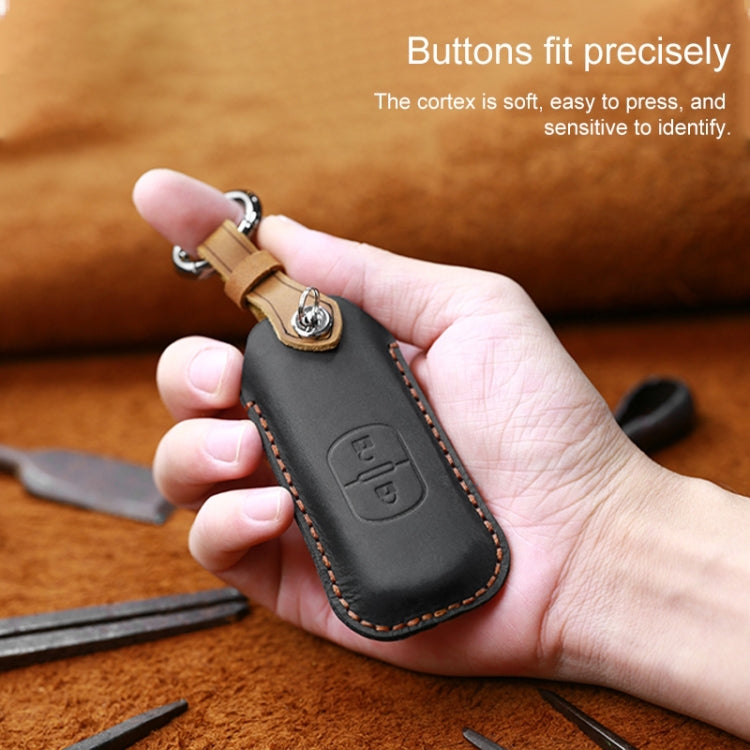 สำหรับมาสด้าเก่าสไตล์HallmoรถCowhideหนังป้องกันCover Key Case,2 ปุ่มรุ่น, Two Keys Version, For Mazda Old Style, For Mazda, For Mazda Old Style, Two Keys Version