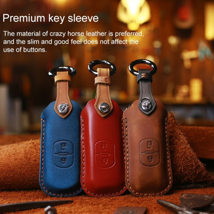 สำหรับมาสด้าเก่าสไตล์HallmoรถCowhideหนังป้องกันCover Key Case,2 ปุ่มรุ่น, Two Keys Version, For Mazda Old Style, For Mazda, For Mazda Old Style, Two Keys Version