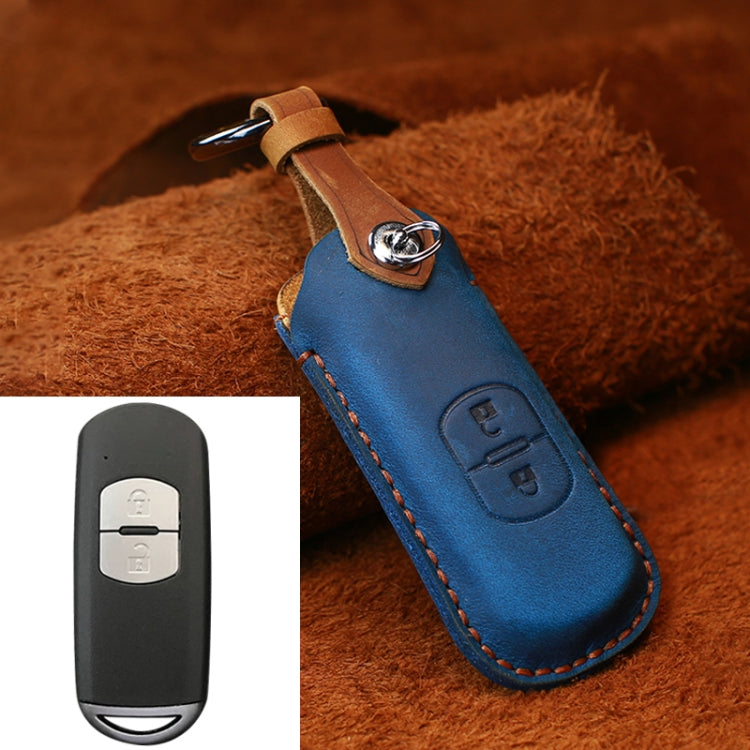 สำหรับมาสด้าเก่าสไตล์HallmoรถCowhideหนังป้องกันCover Key Case,2 ปุ่มรุ่น, Two Keys Version, For Mazda Old Style, For Mazda, For Mazda Old Style, Two Keys Version