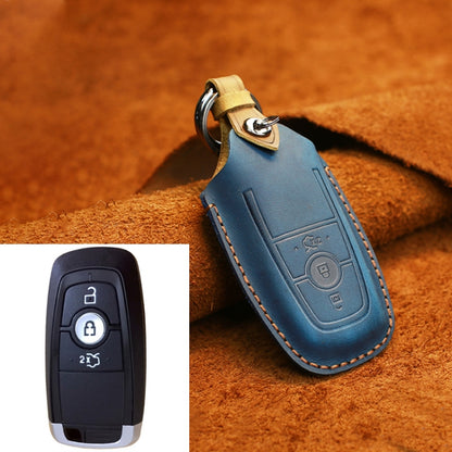 สำหรับรถฟอร์ดฝาครอบป้องกันกุญแจหนังหนังวัวรุ่นสามปุ่ม, For Ford, Three Keys Version