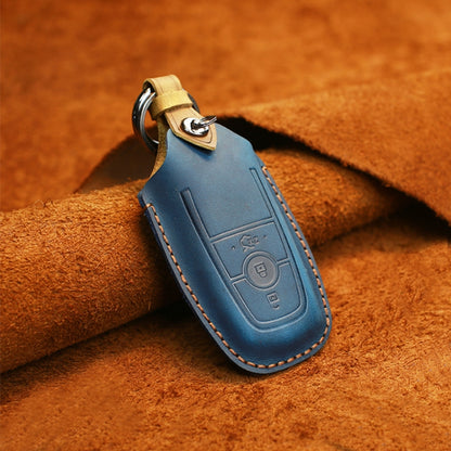 สำหรับรถฟอร์ดฝาครอบป้องกันกุญแจหนังหนังวัวรุ่นสามปุ่ม, For Ford, Three Keys Version