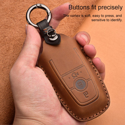 สำหรับรถฟอร์ดฝาครอบป้องกันกุญแจหนังหนังวัวรุ่นสามปุ่ม, For Ford, Three Keys Version