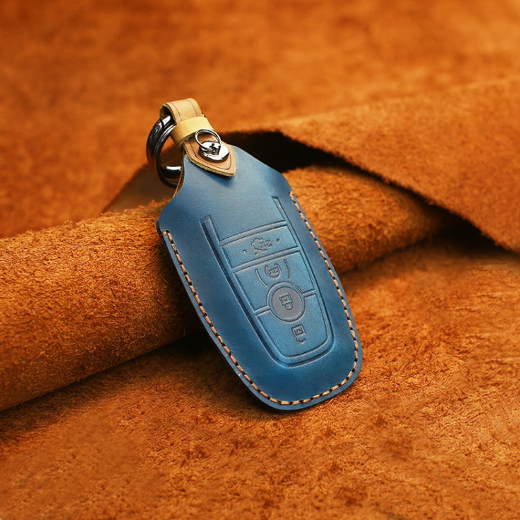 สำหรับรถฟอร์ดฝาครอบป้องกันกุญแจหนังหนังวัวรุ่นสี่ปุ่ม, For Ford, Four Keys Version
