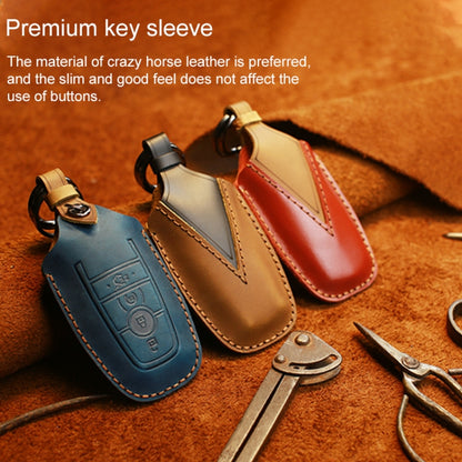 สำหรับรถฟอร์ดฝาครอบป้องกันกุญแจหนังหนังวัวรุ่นสี่ปุ่ม, For Ford, Four Keys Version