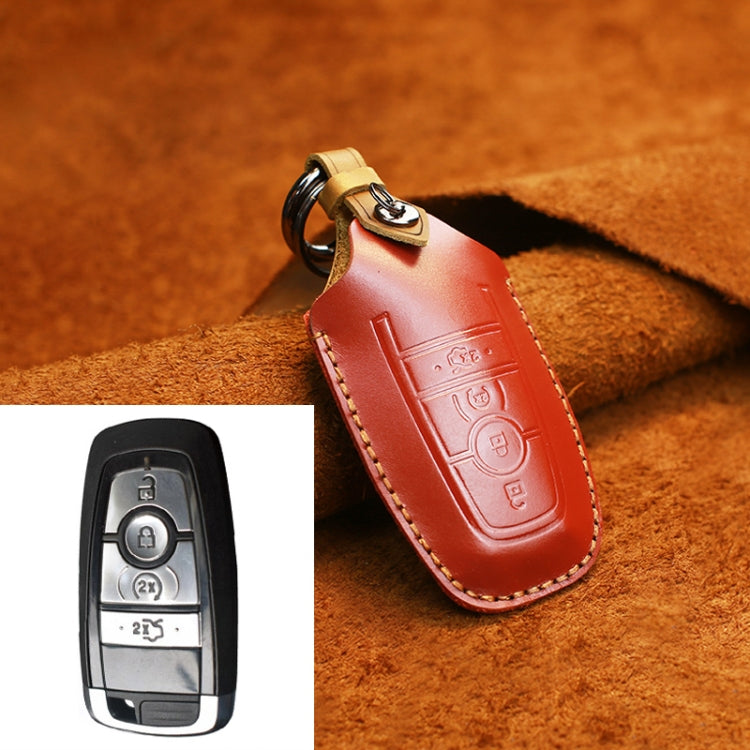 สำหรับรถฟอร์ดฝาครอบป้องกันกุญแจหนังหนังวัวรุ่นสี่ปุ่ม, For Ford, Four Keys Version