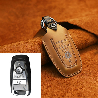 สำหรับรถฟอร์ดฝาครอบป้องกันกุญแจหนังหนังวัวรุ่นสี่ปุ่ม, For Ford, Four Keys Version