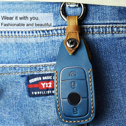 สำหรับ Mercedes-Benz รถสไตล์ใหม่หนัง Cowhide Key ฝาครอบป้องกัน Key Case, For Mercedes-Benz New Style