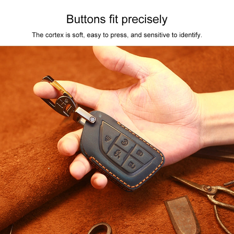 สำหรับ Cadillac รถสไตล์ใหม่หนัง Cowhide Key ฝาครอบป้องกัน Key Case, For Cadillac
