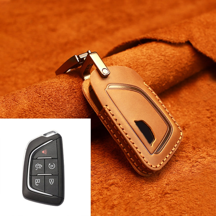 สำหรับ Cadillac รถสไตล์ใหม่หนัง Cowhide Key ฝาครอบป้องกัน Key Case, For Cadillac