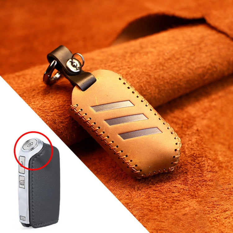 สำหรับ Kia รถ Cowhide หนังกุญแจฝาครอบป้องกันกรณีกุญแจ, รุ่นกลม, For Kia, Round Version
