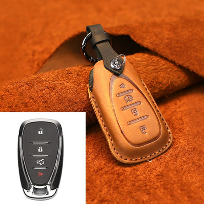สำหรับรถเชฟโรเลตฝาครอบป้องกันกุญแจหนังหนังวัวรุ่นสี่ปุ่ม, For Chevrolet, Four Keys Version