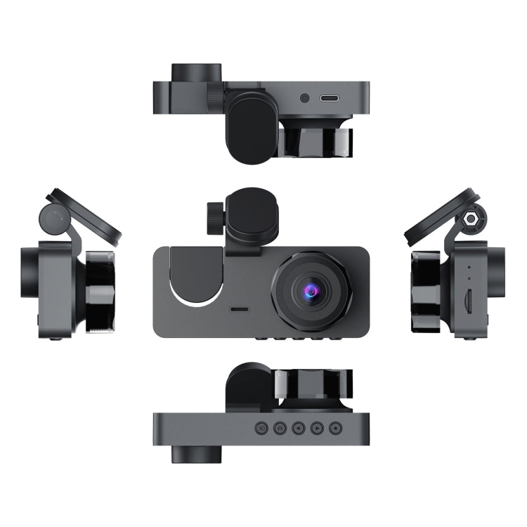 กล้องติดรถยนต์ A2 Triple Lens เครื่องบันทึกการขับขี่, A2 (Black)