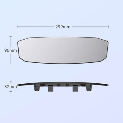 SHUNWEI SD-2415 กระจกมองหลังป้องกันแสงสะท้อนในรถยนต์ขนาด: 299 x 90 มม, 299 x 90mm