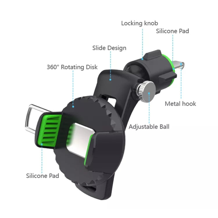 มัลติฟังก์ชั่นรถ Air Conditioner Air Outlet ที่วางโทรศัพท์, Air Outlet (Black), Air Outlet (Green)