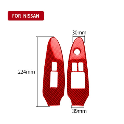2 ใน 1 รถคาร์บอนไฟเบอร์หน้าต่างแผงสติกเกอร์ตกแต่งสำหรับ Nissan 370Z / Z34 2009-, ไดรฟ์ขวาต่ำกำหนดค่า, Window Lift Panel, Right Drive