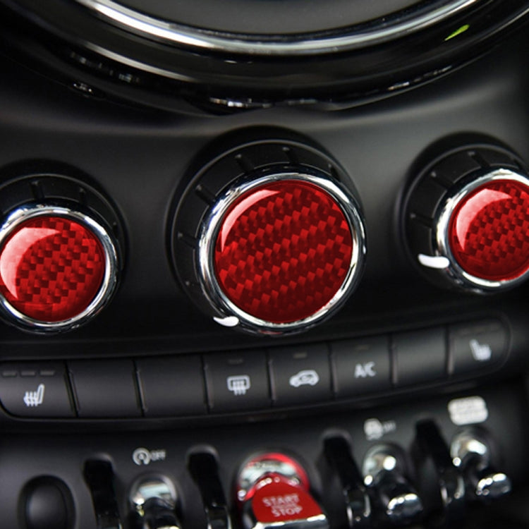 รถคาร์บอนไฟเบอร์มัลติมีเดียลูกบิดสติกเกอร์ตกแต่งสำหรับ BMW Mini F55 F56 F60, ซ้ายและขวาไดรฟ์ Universal, Multimedia Knob