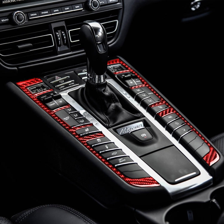 คาร์บอนไฟเบอร์เกียร์ปุ่มกรอบตกแต่งสติกเกอร์สำหรับPorsche Macan 2014-2021,ซ้ายและขวาไดรฟ์Universal, Gear Button