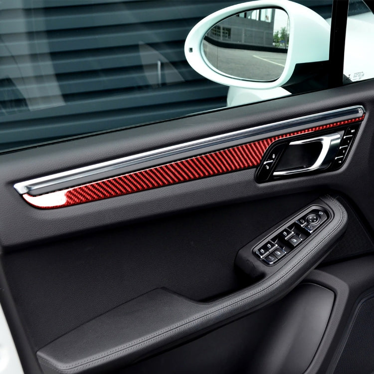 รถคาร์บอนไฟเบอร์แผงประตูสติกเกอร์ตกแต่งสำหรับ Porsche Macan 2014-2021,ซ้ายและขวาไดรฟ์ Universal, Door Panel