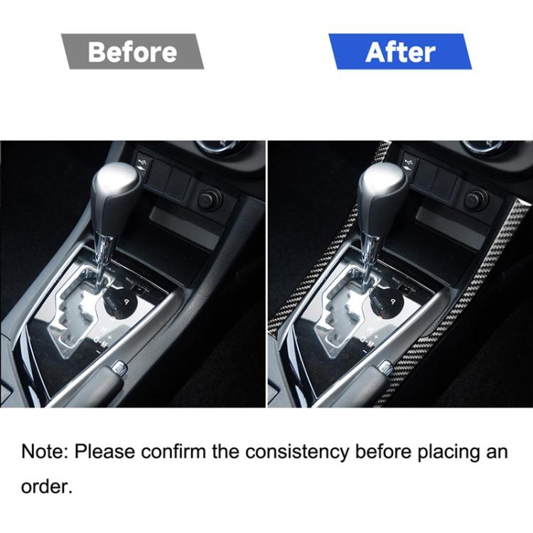 รถคาร์บอนไฟเบอร์ด้านข้างเกียร์สติกเกอร์ตกแต่งสำหรับ Toyota Corolla / Levin 2014-2018, ไดรฟ์ขวา, Side of Gear, Right Drive