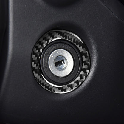 คาร์บอนไฟเบอร์กุญแจแหวนสติกเกอร์ตกแต่งสำหรับ Toyota Corolla / Levin 2014-2018, ซ้ายและขวา Universal, Ignition Key Ring