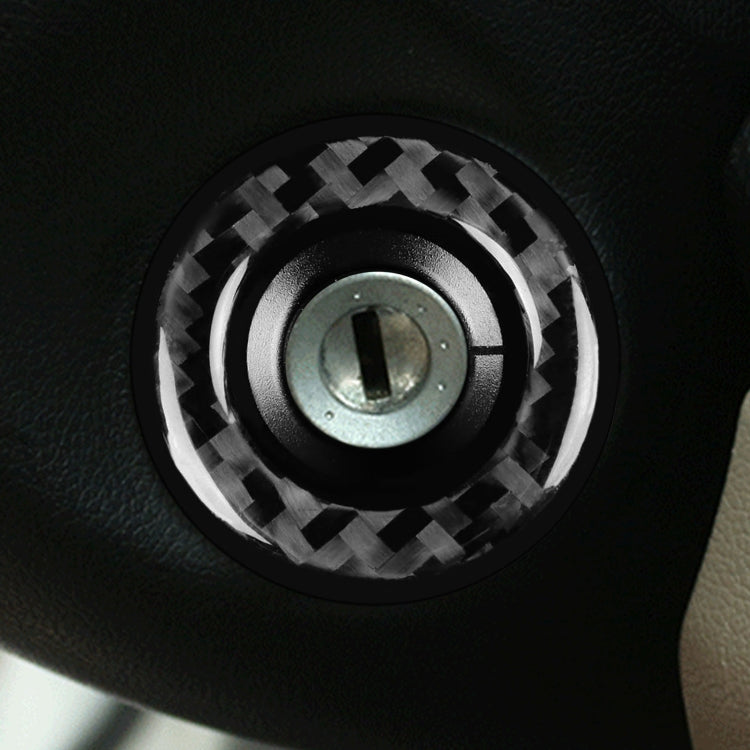 รถคาร์บอนไฟเบอร์แหวนจุดระเบิดสติกเกอร์ตกแต่งสำหรับ Volkswagen Beetle 2012-2019,ซ้ายและขวา Universal, Ignition Ring