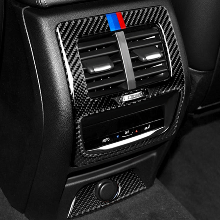 รถคาร์บอนไฟเบอร์ด้านหลังเครื่องปรับอากาศ Vent 3 สีสติกเกอร์ตกแต่งสำหรับ BMW G01 X3 2018-2020 / G02 X4 2019-2020,ซ้ายและขวาไดรฟ์ Universal, Rear Air Conditioning Vent 3-color