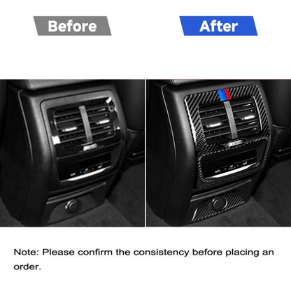 รถคาร์บอนไฟเบอร์ด้านหลังเครื่องปรับอากาศ Vent 3 สีสติกเกอร์ตกแต่งสำหรับ BMW G01 X3 2018-2020 / G02 X4 2019-2020,ซ้ายและขวาไดรฟ์ Universal, Rear Air Conditioning Vent 3-color