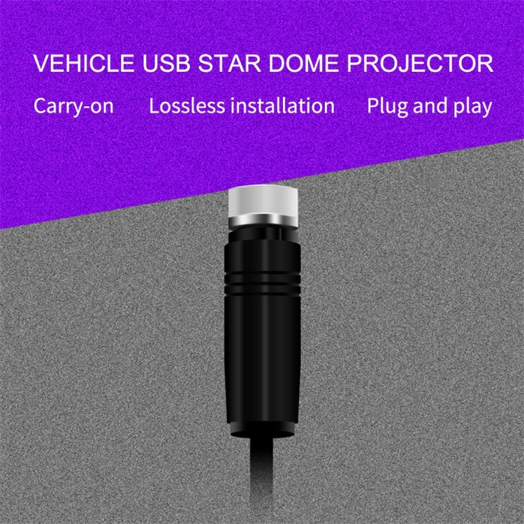 ไฟท่อโปรเจคเตอร์โดมดาว USB ในรถยนต์ รุ่นสว่างตลอดเวลา, Constantly Bright(Purple Blue)