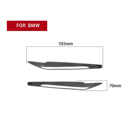 2 ชิ้น / เซ็ตคาร์บอนไฟเบอร์โคมไฟรถยนต์คิ้วตกแต่งสติ๊กเกอร์สำหรับ BMW X5 / F15 2014-2018, วางกาวรุ่น, For BMW X5 / F15 2014-2018
