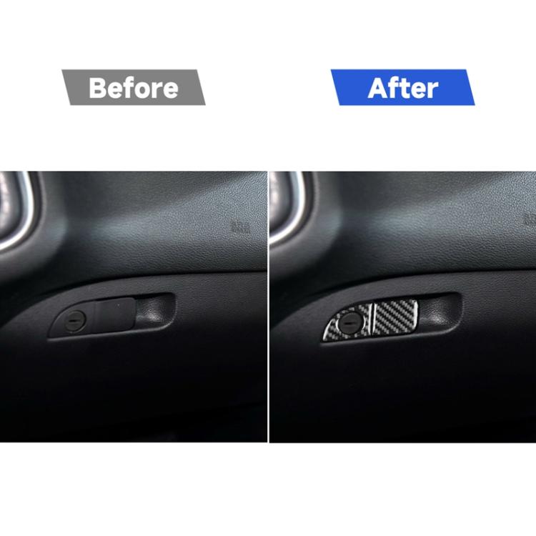 คาร์บอนไฟเบอร์รถ Co-PILOT Storage Handle สติกเกอร์ตกแต่งสำหรับ Dodge Challenger 2015 ตอนนี้ซ้ายขับรถ, Co-pilot Storage Handle