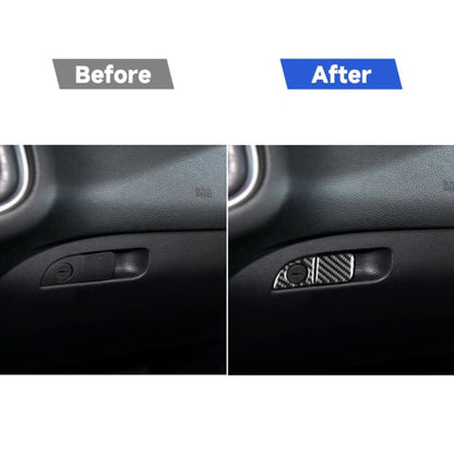คาร์บอนไฟเบอร์รถ Co-PILOT Storage Handle สติกเกอร์ตกแต่งสำหรับ Dodge Challenger 2015 ตอนนี้ซ้ายขับรถ, Co-pilot Storage Handle