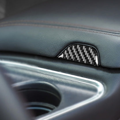 คาร์บอนไฟเบอร์รถ Central Control Armrest Storage ปุ่มสติกเกอร์ตกแต่งสำหรับ Dodge Challenger 2015 ตอนนี้ซ้ายขับรถ, Central Control Armrest Storage Button
