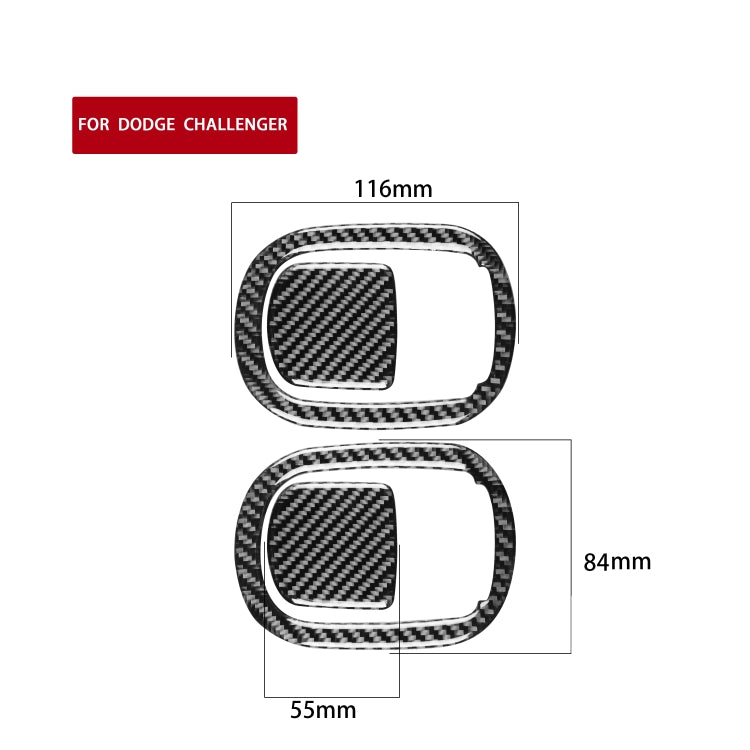 4 ชิ้น / เซ็ตคาร์บอนไฟเบอร์รถยนต์ที่นั่งกลับสติ๊กเกอร์ตกแต่งสำหรับดอดจ์ชาเลนเจอร์ 2015 ถึงตอนนี้ขับรถไปทางซ้าย, Seat Back