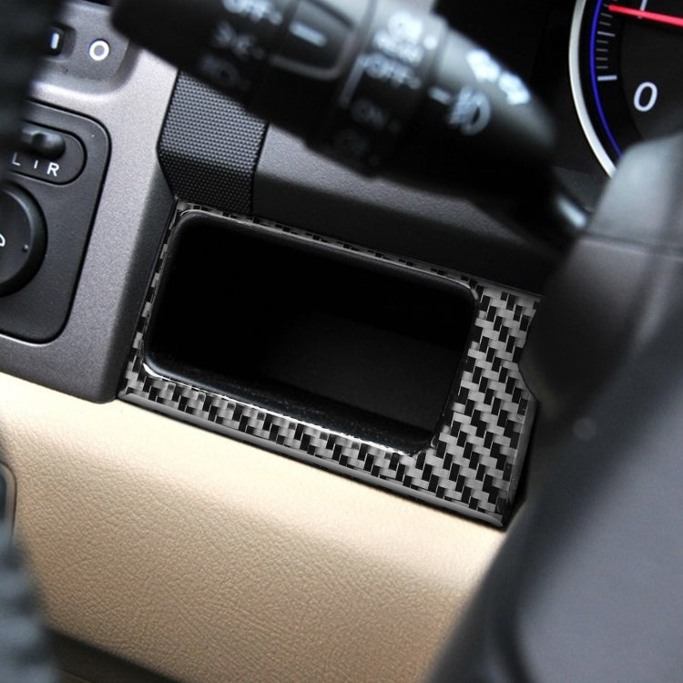2 ชิ้น/เซ็ตคาร์บอนไฟเบอร์รถ Central Control Card กล่องแผงสติกเกอร์ตกแต่งสำหรับ Honda CRV 2007-2011, ไดรฟ์ซ้าย, Central Control Card Box ,Left Drive