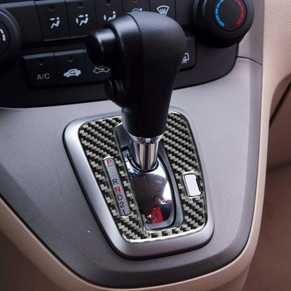 คาร์บอนไฟเบอร์รถตัวบ่งชี้เกียร์กรอบตกแต่งสติกเกอร์สำหรับฮอนด้า CRV 2007-2011,ไดรฟ์ซ้าย, Gear Indicator Frame,Left Drive