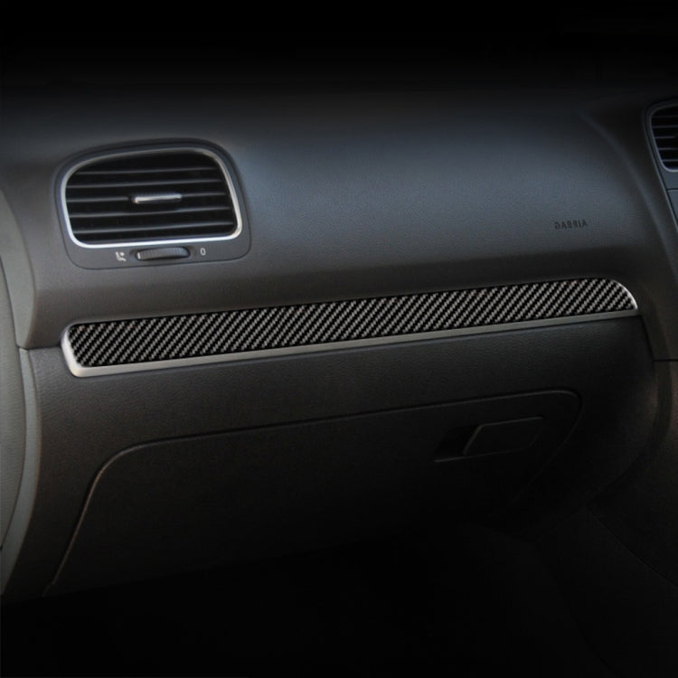 คาร์บอนไฟเบอร์รถ Central Control Strip สติกเกอร์ตกแต่งสำหรับ Volkswagen Golf 6 2008-2012,ขวาขับรถ, Central Control Strip, Right Driving